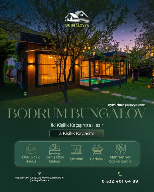 Eymir Bungalovya için hazırlanan sosyal medya tasarımı 1