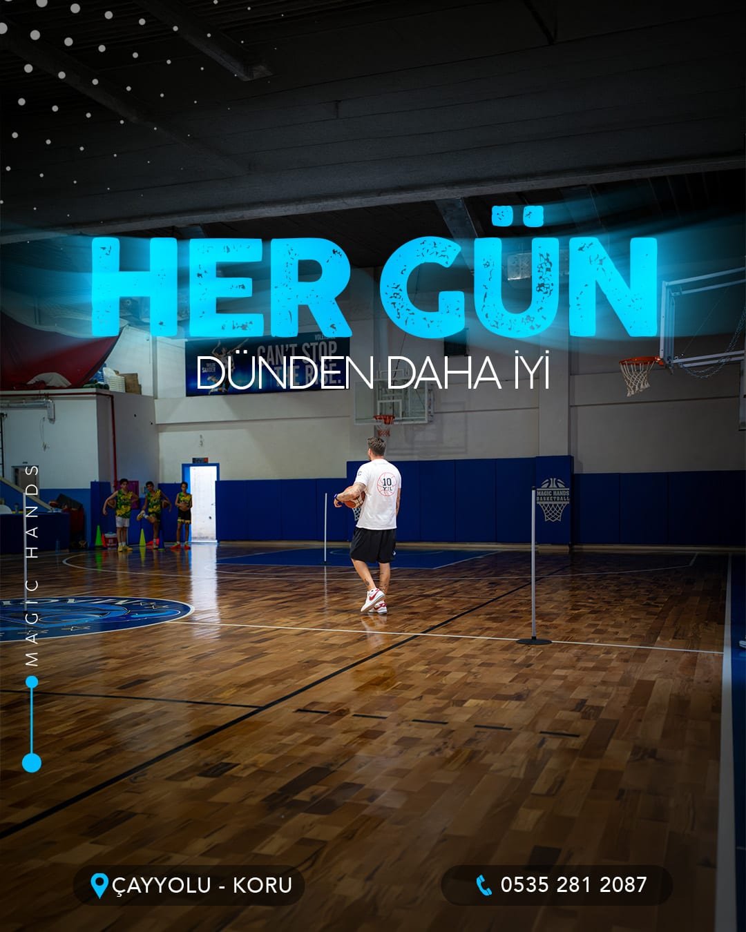 “Her gün dünden daha iyi” başlıklı tasarım, salonda antrenman